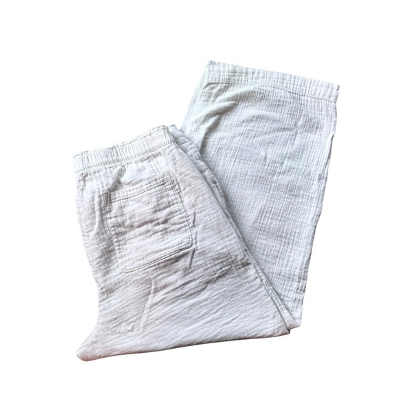 Old Navy High-Rise Crinkle Gauze Wide-Leg White Pants Sz XLT Comfort Waist - Picture 4 of 6